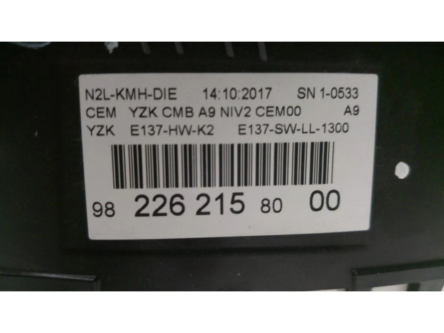 Přístrojová deska  Peugeot 2008 I 2017 982262158000, CUADROINSTRUMENTOS  