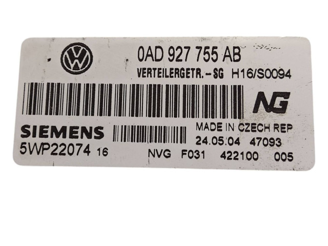 Řídící jednotka 0AD927755AB, 5WP22074   Volkswagen Touareg I 2003
