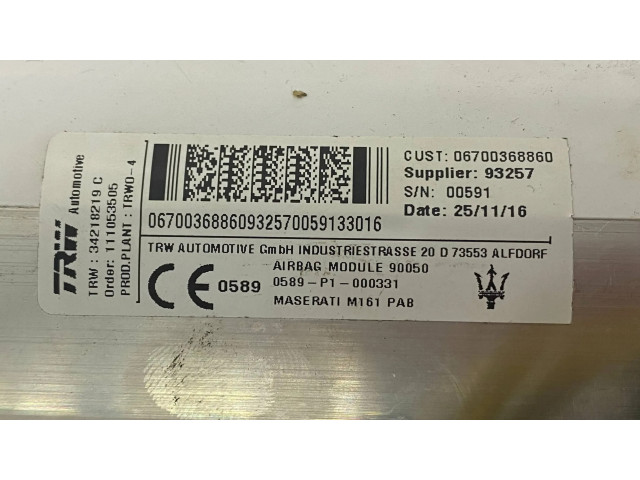 Подушка безопасности пассажира 34056473A, 30342477A   Maserati Ghibli