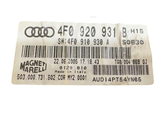 Přístrojová deska  Audi A6 Allroad C6 2006 4F0920931B, 4F0910930A  