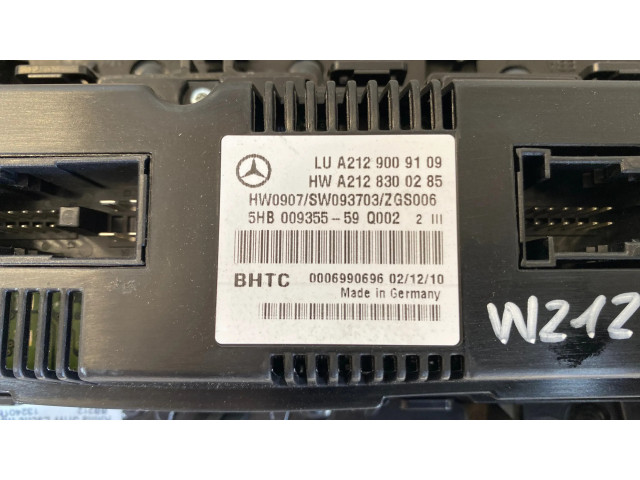 Блок управления климат-контролем A2128300285, A2129009109   Mercedes-Benz E W212