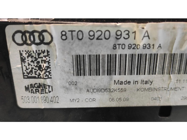 Панель приборов 8T0920931A, 503001890402   Audi A5 8T 8F       