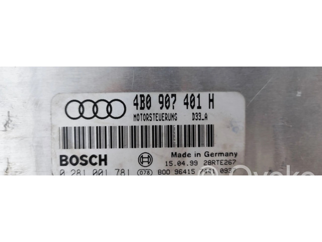 Блок управления двигателя 4B0907401H, 28RTE267   Audi A6 S6 C5 4B