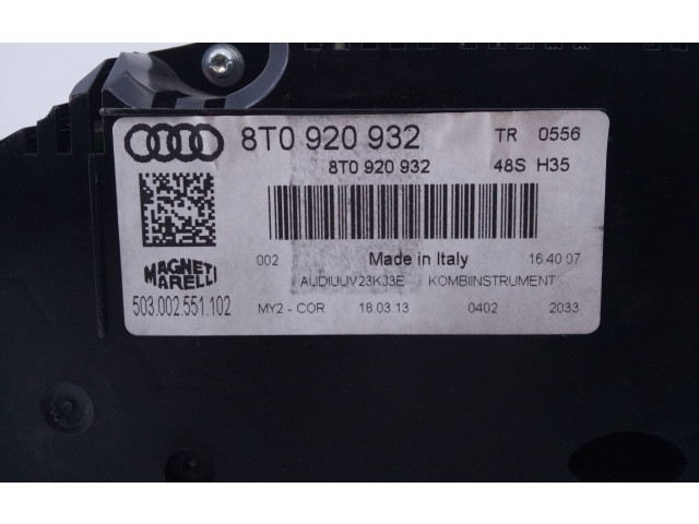 Спидометр (приборный щиток) 8T0920932, E2-A1-20-2   Audi A5 Sportback 8TA 2013