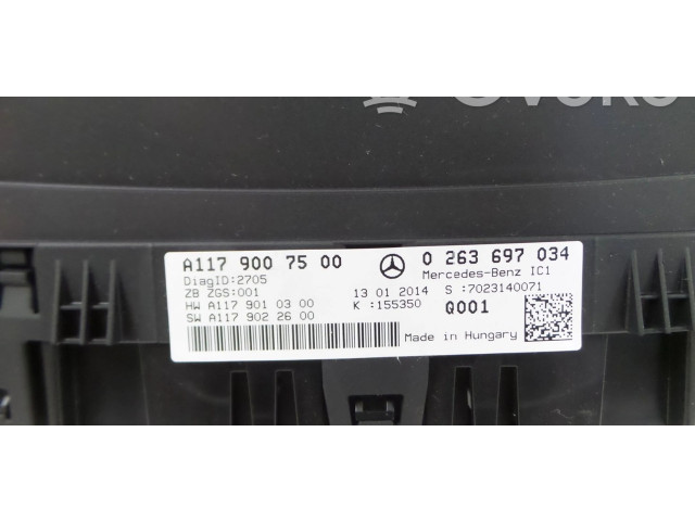 Панель приборов A1179007500, 0263697034   Mercedes-Benz CLA C117 X117 W117       