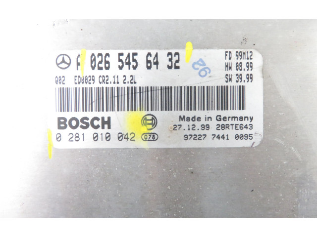 Řídící jednotka 0281010042, 0265456432   Mercedes-Benz E AMG W210 2000