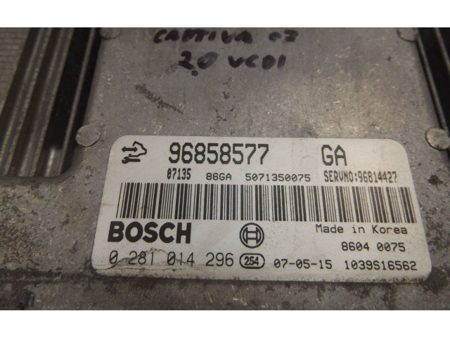 Řídící jednotka 96858577, 0281014296   Chevrolet Captiva 2007