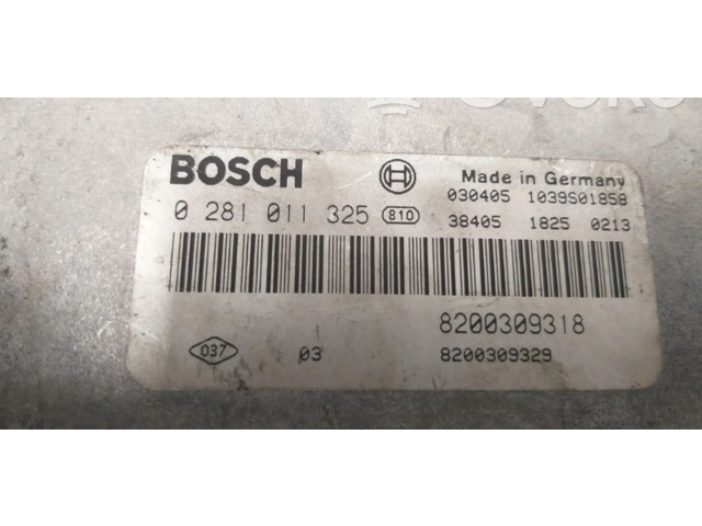 Блок управления двигателя 8200309318, 0281011325   Renault Vel Satis
