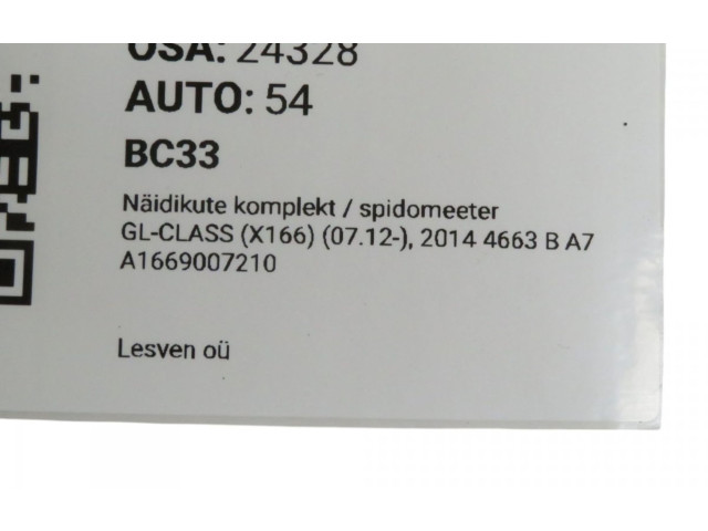 Přístrojová deska  Mercedes-Benz GL X166 2014 A1669007210, A1669007210  