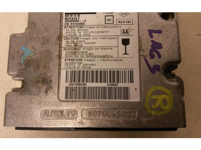 Блок подушек безопасности 285580006R, 606982400   Renault Laguna III