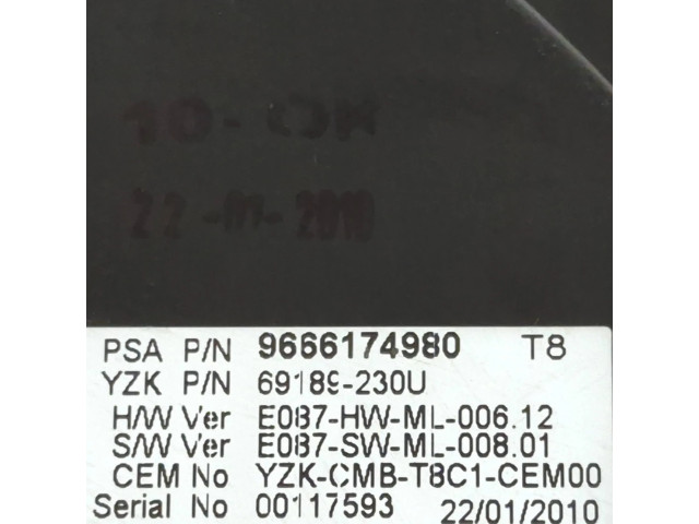 Панель приборов 9666174980, 69189230U   Peugeot 5008       