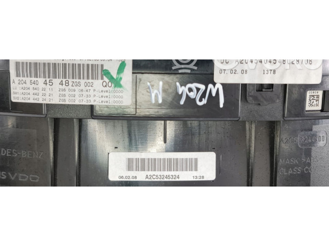 Přístrojová deska  Mercedes-Benz C W204 2008 A2045404548  