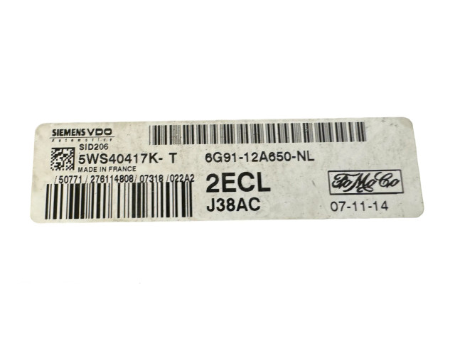 Řídící jednotka 6G9112A650NL, 5WS40417KT   Ford S-MAX 2008