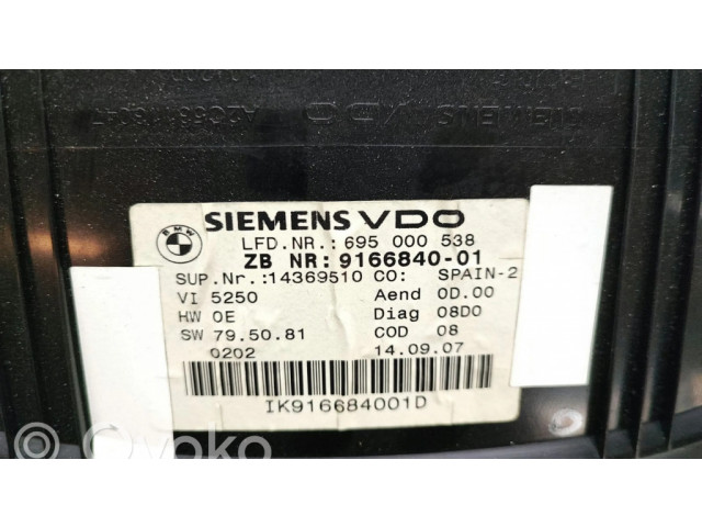 Přístrojová deska  BMW 3 E92 E93 2008 9166840, 695000538  