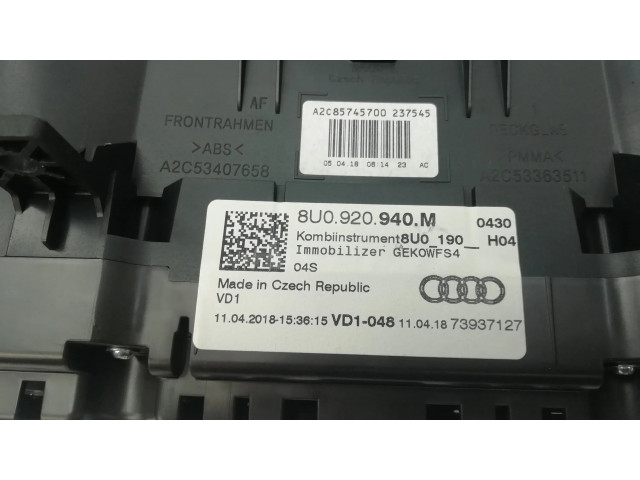 Панель приборов 8U0920940M, 8U0920940   Audi RS Q3       