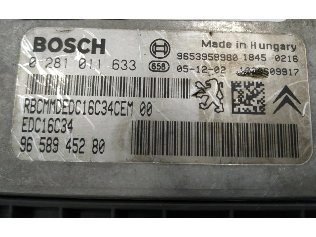 Řídící jednotka 0281011633, 9658945280   Peugeot 407 2006