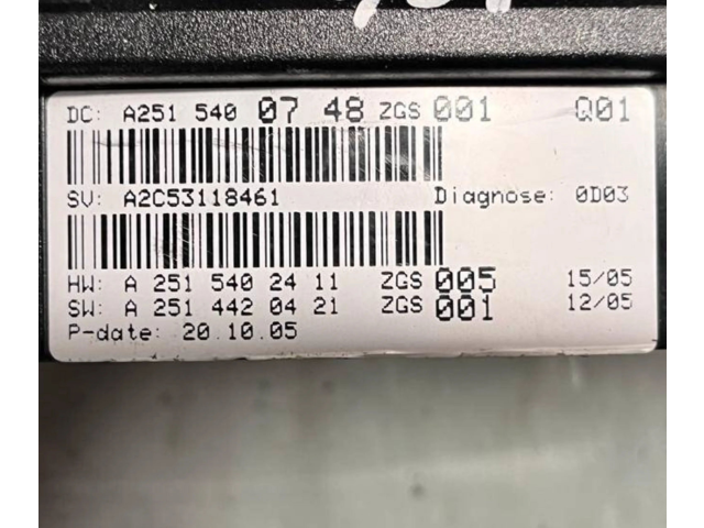 Přístrojová deska  Mercedes-Benz ML W164 2005 A2515400748, A2515402411  
