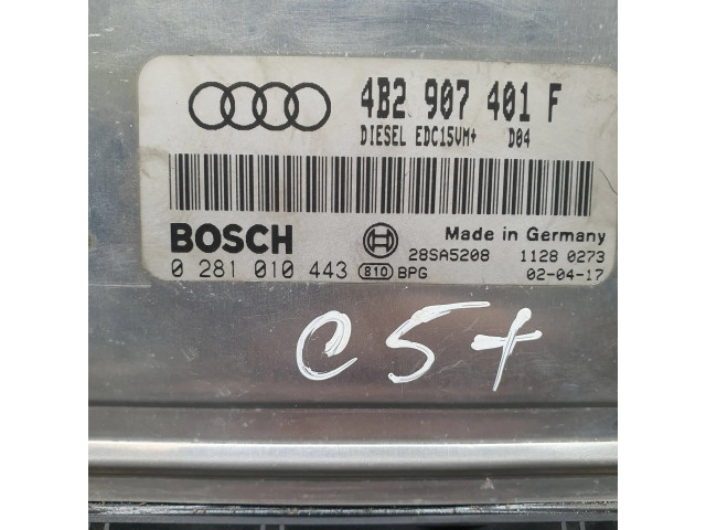 Блок управления двигателя 4B2907401F, 0281010443   Audi A6 S6 C5 4B