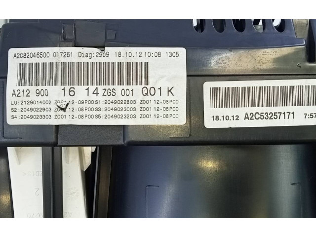 Přístrojová deska  Mercedes-Benz CLK AMG A208 C208 2012 A2129001614, A2C82046500  