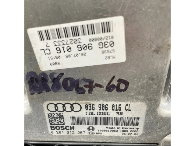 Блок управления двигателя 03G906016CL, 0281012267   Audi A6 S6 C6 4F