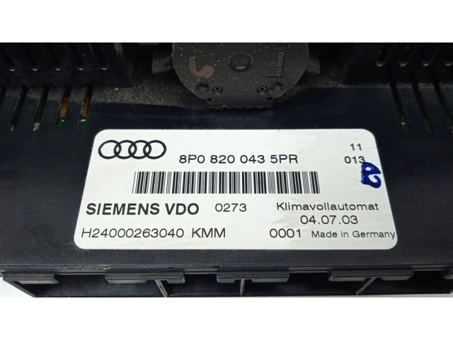 Блок управления климат-контролем 8P0820043   Audi A3 S3 8P