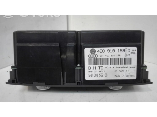 Блок управления климат-контролем 4E0919158D, 5NB00855206   Audi A8 S8 D3 4E
