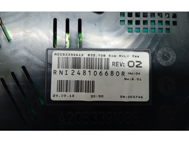 Přístrojová deska  Renault Fluence 2012 248106680R, 248106680R  