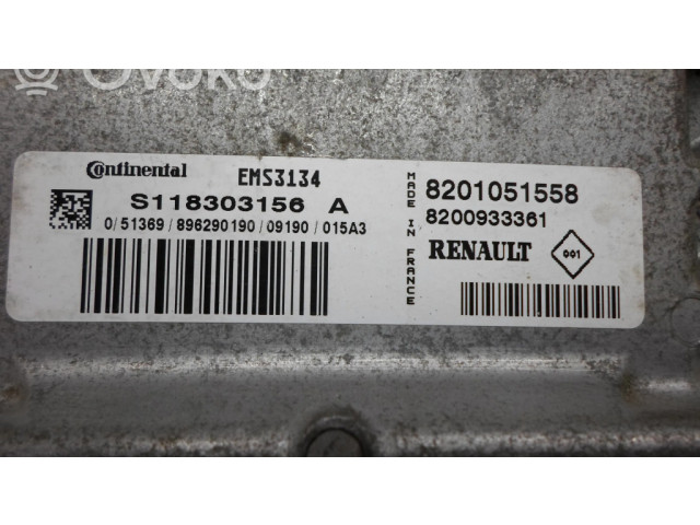 Блок управления двигателя 8201051558, S118303156A   Renault Logan I
