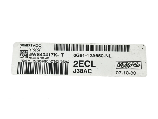 Řídící jednotka 6G9112A650NL, J38AC   Ford S-MAX 2009