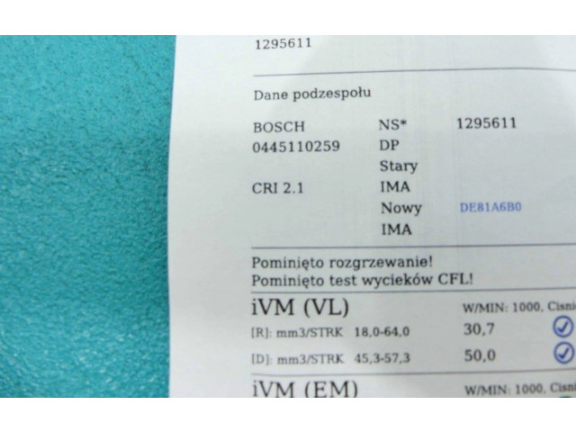 Vstřikovač 0445110259, IMPRK1295611   Peugeot 407     