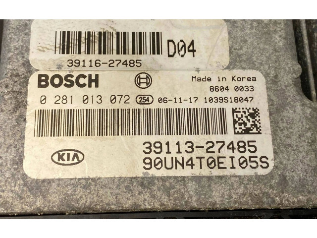Блок управления двигателем Блок управления 0281013072, 391136-27485   KIA Carens II