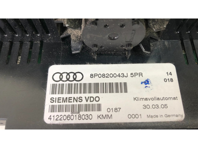 Блок управления климат-контролем 8P0820043J   Audi A3 S3 A3 Sportback 8P