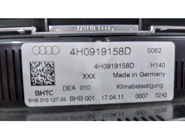 Блок управления климат-контролем 4H0919158D   Audi A8 S8 D4 4H