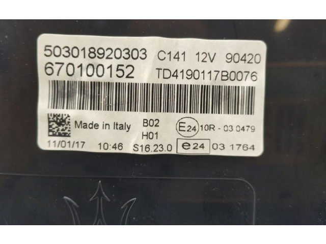 Панель приборов 670100152, V630   Maserati Ghibli       