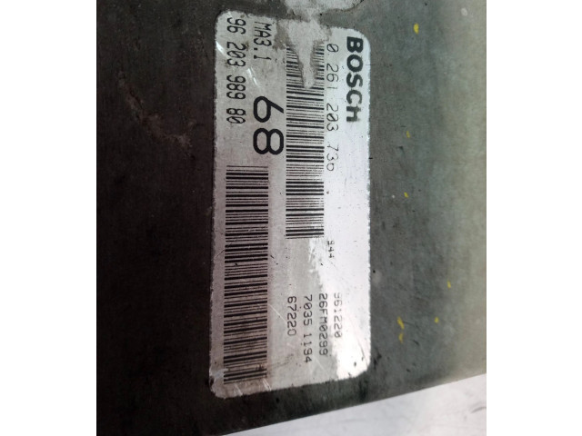 Řídící jednotka 0261203736, 0261203736   Peugeot 106 1997