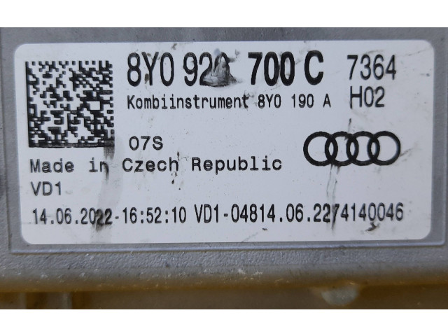 Přístrojová deska  Audi A3 8Y 2020 8Y0920700C, 8Y0920700C  