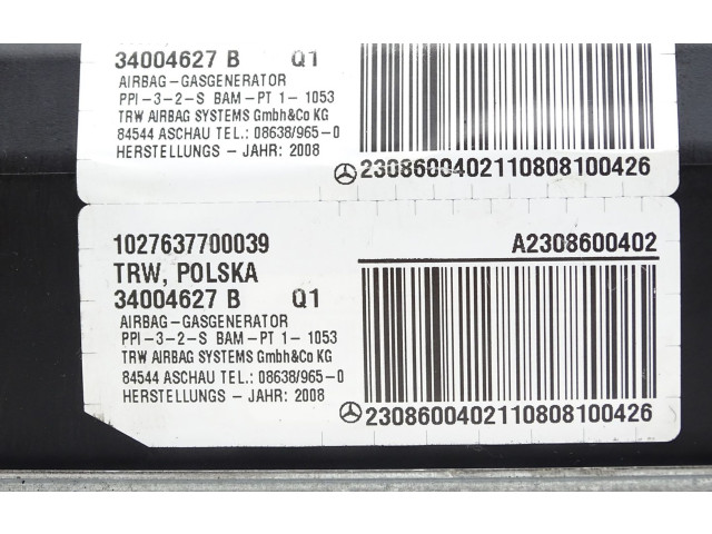 Блок подушек безопасности 2308600402   Mercedes-Benz SL R230