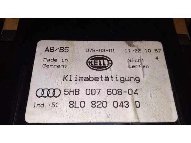 Блок управления климат-контролем 8L0820043D   Audi A3 S3 8L