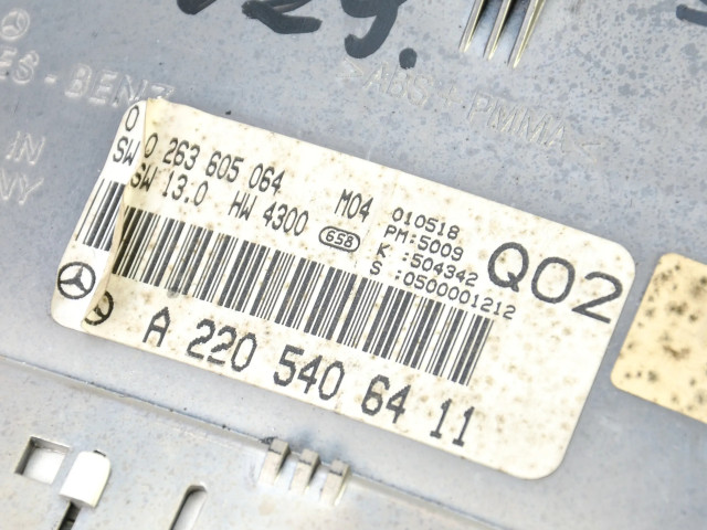 Přístrojová deska  Mercedes-Benz S W220 2001 A2205406411  