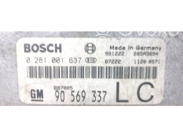 Řídící jednotka 90569337, 0281001637   Opel Sintra 1998