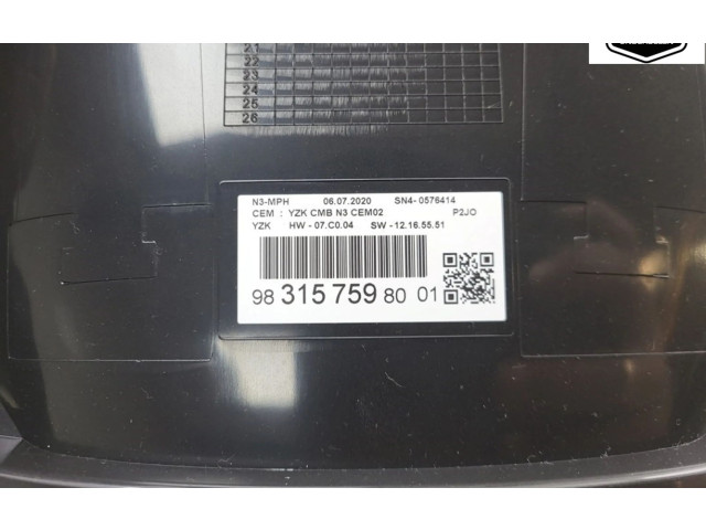 Přístrojová deska  Opel Corsa F 2020 9831575980, 9831575980  