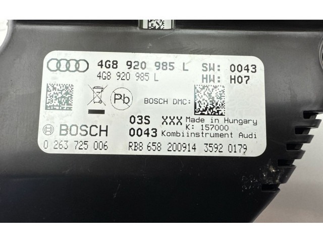 Панель приборов 4G8920985L, 4G8920985L   Audi A6 C7       