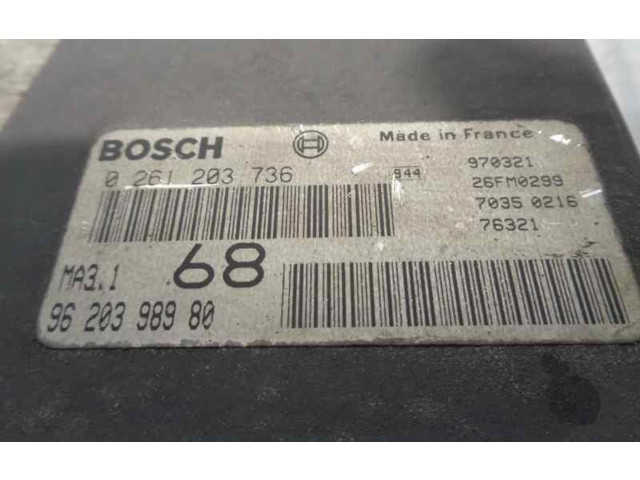 Řídící jednotka 9620398980, 0261203736   Peugeot 106 1997
