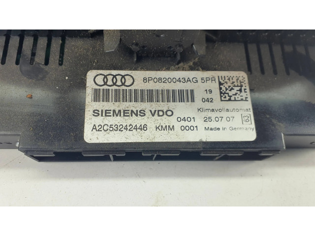 Блок управления климат-контролем 8P0820043AG, A2C53242446   Audi A3 S3 8P