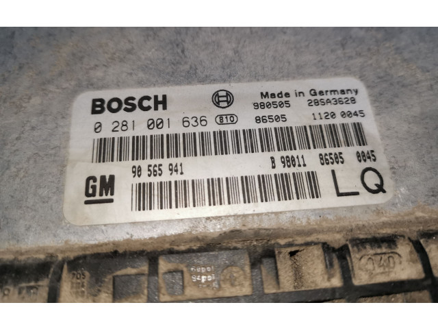 Блок управления двигателя 0281001636, 90565941   Opel Omega B1