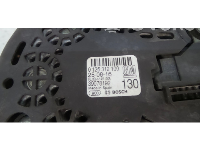 Генератор 39078192, 0126312002   Vauxhall Astra K      