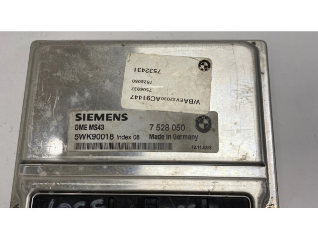 Řídící jednotka 5WK90018, 7528050   BMW X5 E53 2002
