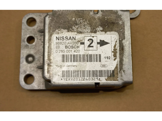 Блок подушек безопасности 98820AV200, 0285001420   Nissan Primera