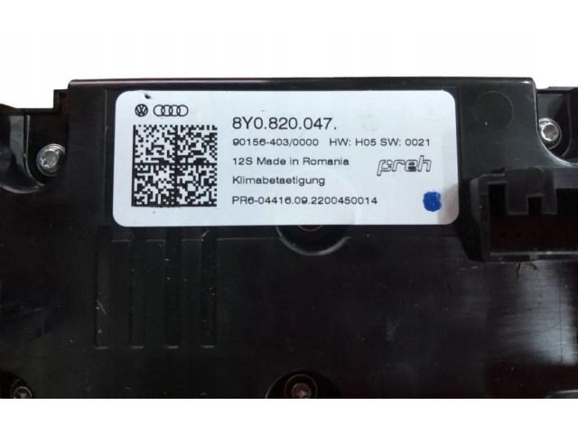 Блок управления климат-контролем 8Y0820047, 8Y0820047   Audi A3 8Y
