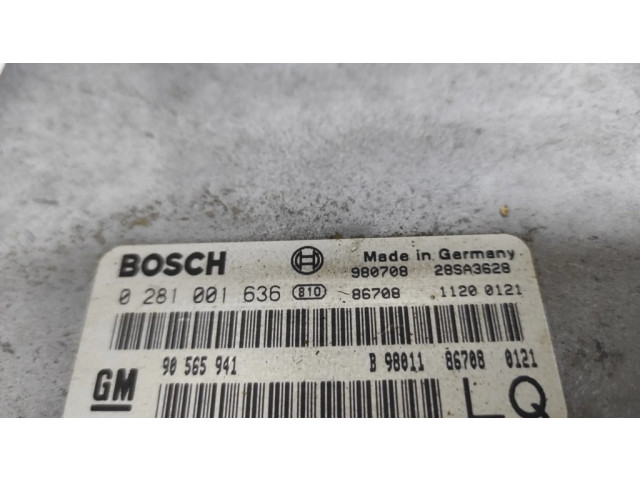 Блок управления двигателя 0281001636, 90565941   Opel Omega B2